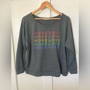 Workshop Republic Clothing XL More Love rainbow graphic sweatshirt pullover